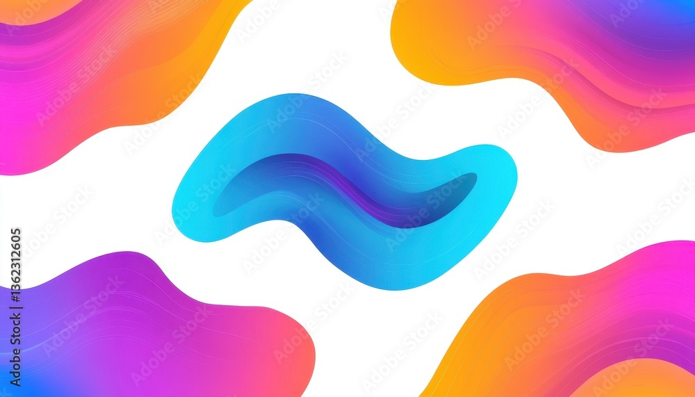 Aufkleber abstract colorful fluid shapes background