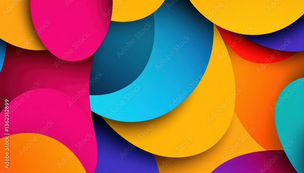 Poster Abstract Colorful Geometric Shapes Background