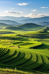 a close up of a field with a lot of green grass