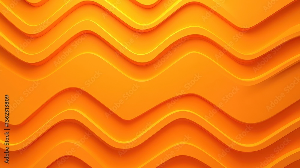 Poster square 1:1 orange minimalist background with dynamic zigzag patterns arranged in an energetic, moder
