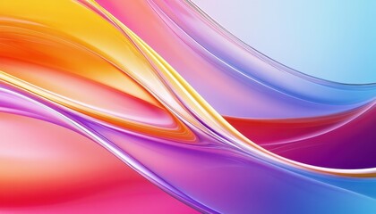 Fototapeta premium Abstract Colorful Waves Background: Fluid Orange Pink Purple Blue Gradient Design