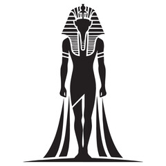 Legendary Pharaoh silhouette, standing as a beacon of history - Pharaoh illustration - Pharaoh vector - Egyptian ruler silhouette - Egyptian silhouette

