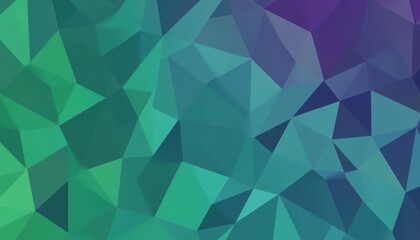 Abstract Geometric Background with Green Teal Blue Purple Gradient Triangles