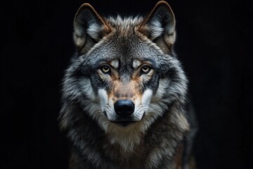Obraz premium beautiful wolf on a black background