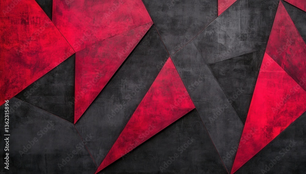 Aufkleber abstract geometric background with red and black triangles
