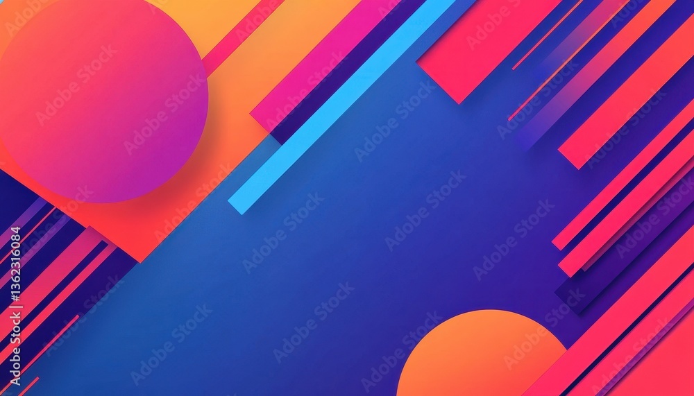 Poster abstract geometric background with vibrant colors and dynamic shapes