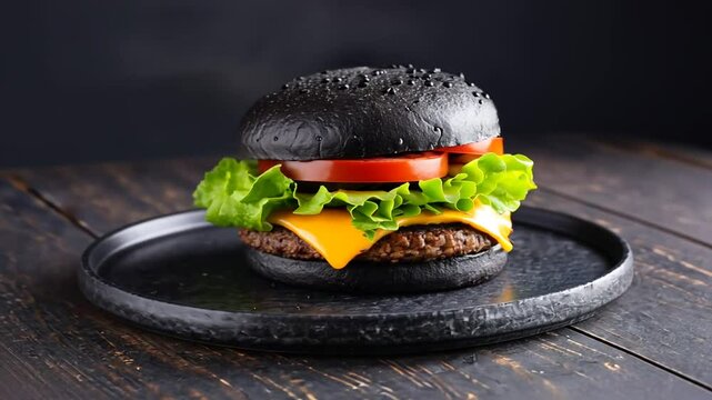 Black bread burger.