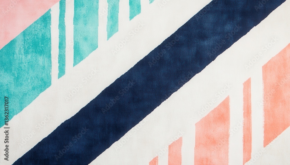 Aufkleber Abstract Geometric Pattern with Diagonal Lines and Pastel Colors