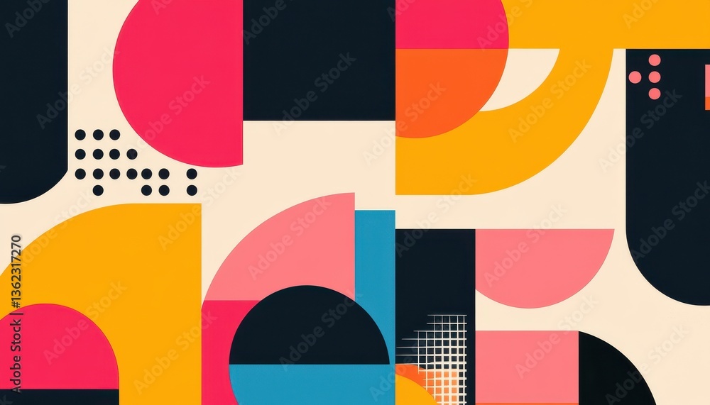 Aufkleber abstract geometric pattern with vibrant colors