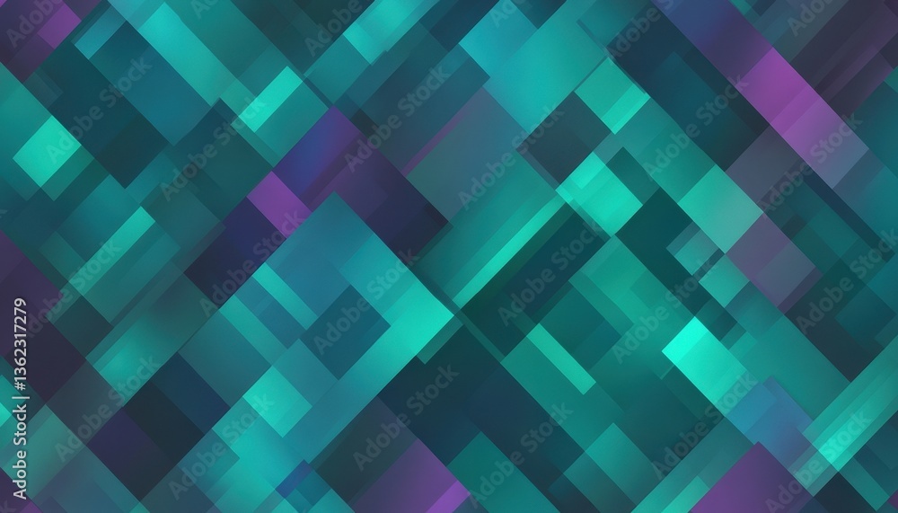 Aufkleber abstract geometric pattern with teal purple squares