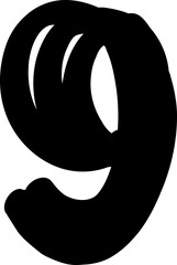 Bold streak Alphabet Letter Number 9.