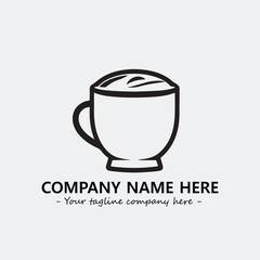 Cup illustration black and white for logo company vector image

