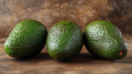 Fresh green avocado on a background. Vibrant colors and indoor lighting emphasize healthy eating