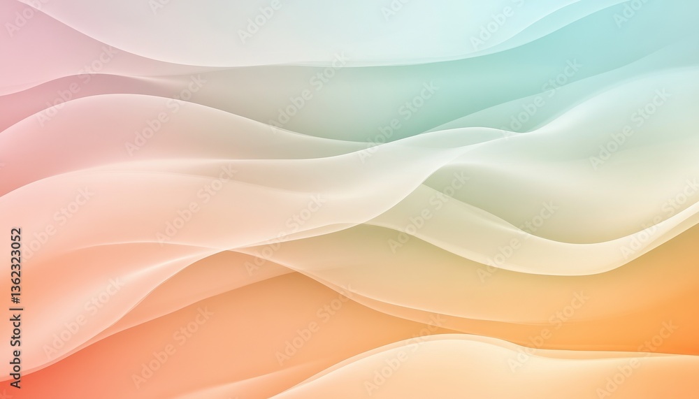 Poster abstract pastel fabric texture with flowing waves