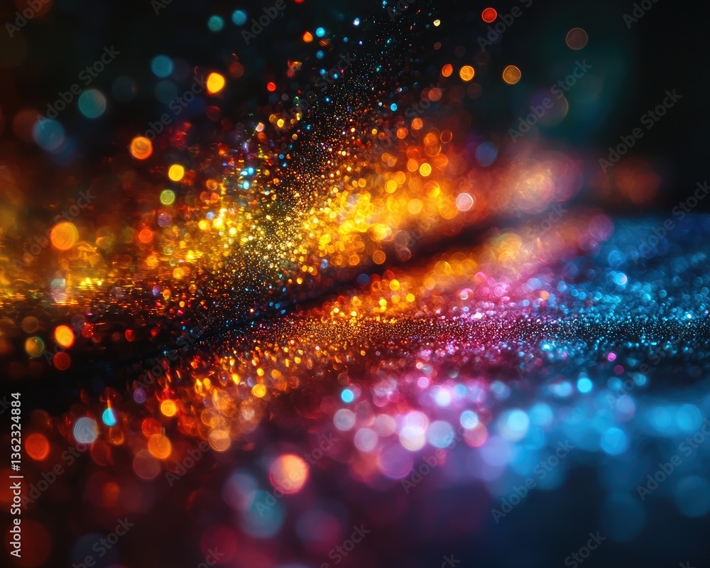 Aufkleber vibrant abstract light patterns with sparkling colors reflecting in a dark space