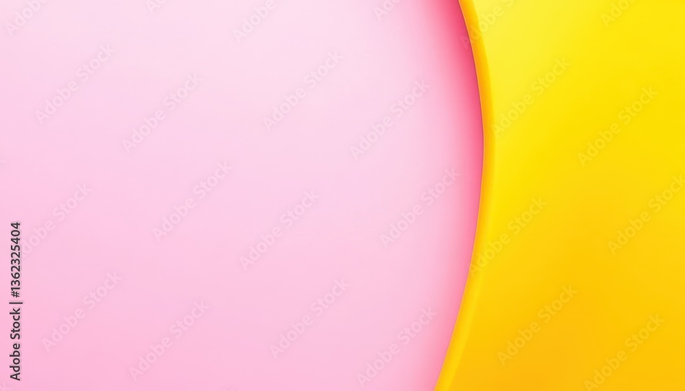 Poster abstract pink and yellow background with smooth curves