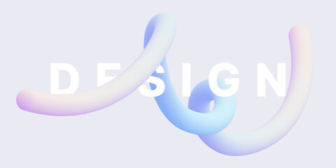 Wavy 3d ribbon. Colored wavy gradient line for background, poster or cover. Vector illustration design.