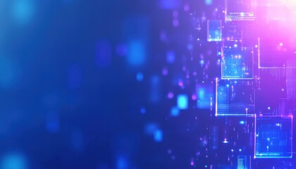 Abstract Purple and Blue Digital Cube Background