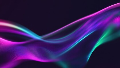 Obraz premium Abstract Purple Pink Blue Green Glowing Wave Flowing Energy Dynamic Motion Digital Art Background