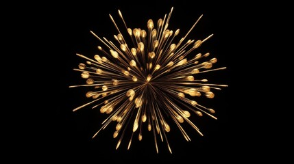 Obraz premium golden fireworks exploding celebration isolated black illustration