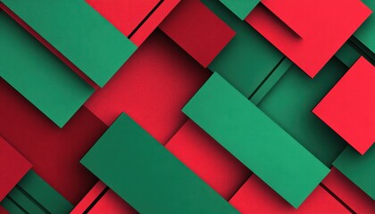 Abstract Red and Green Geometric Pattern Background