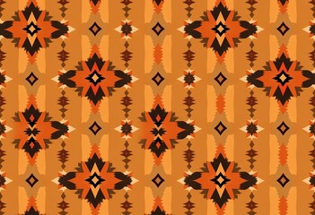 Abstract Navajo-inspired geometric pattern in earthy tones seamless, vector background, motifs, southwest