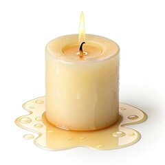 burning candle on a white background