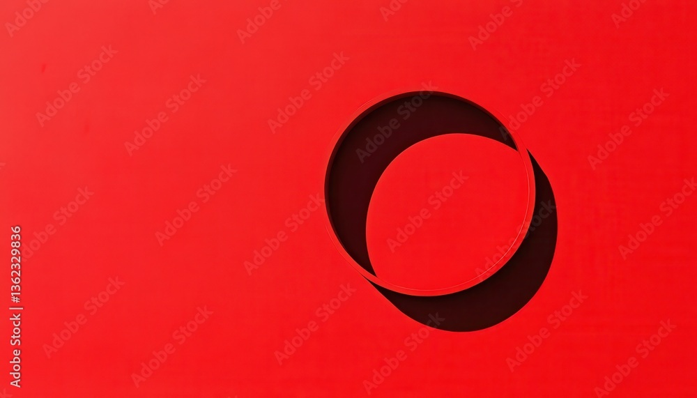 Poster Abstract Red Circle Shape Minimalist Geometric Design