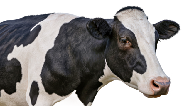 A Lifelike Dairy Cow With Intricately Detailed Black-and-White Patches, a Glossy Textured Coat, and Soft, Reflective Eyes
