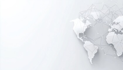 Abstract World Map Paper Texture Global Network Connections