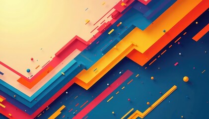 Intricate geometric design, bold color blocking, zigzag lines, line, contemporary