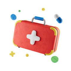  First Aid Box, 3D Medical clay style Icon Pack