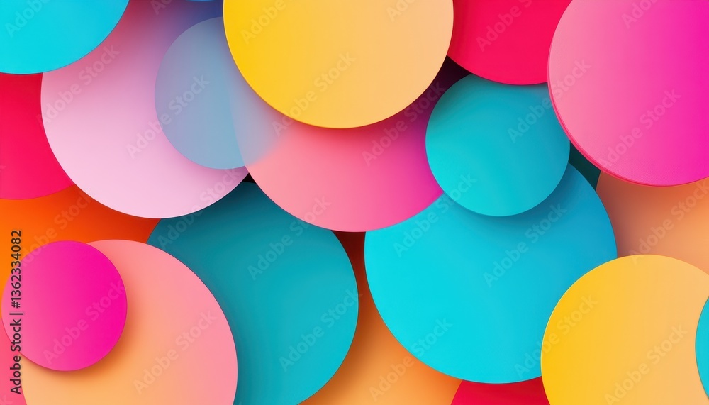 Aufkleber colorful overlapping circles abstract background