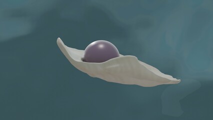 Quahog pearl in venus clam © oxana