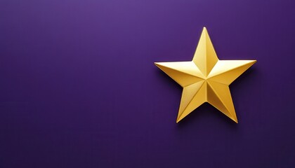 Obraz premium Gold Star on Purple Background