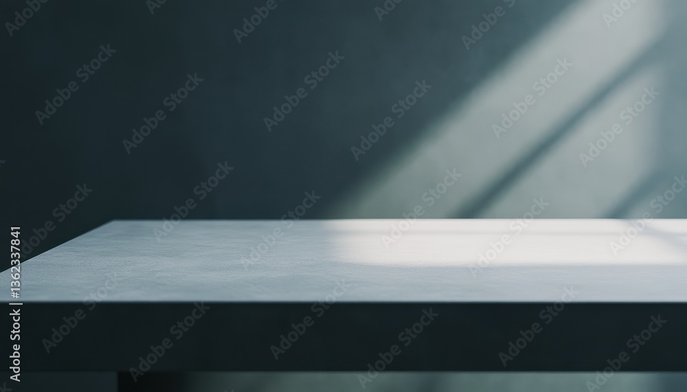 Aufkleber grey concrete tabletop display with sunlight shadows