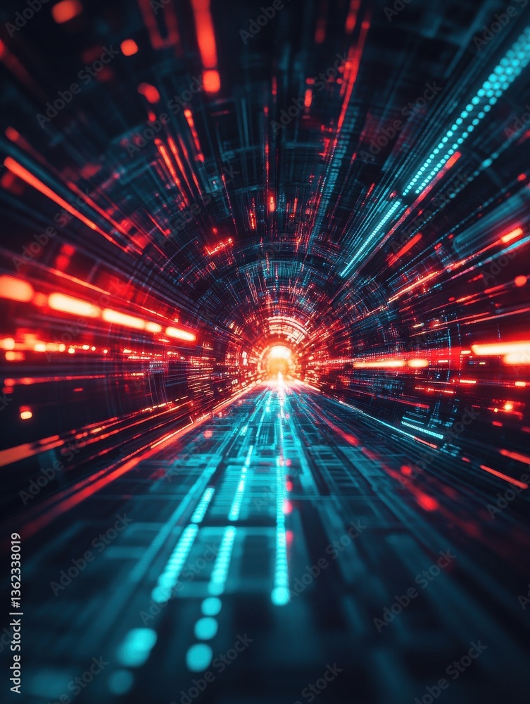 Aufkleber future technology line background and light effect, cyberpunk style background material with a sense