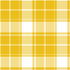 Rich White Seamless Tartan with Neon Golden accents Textile Design