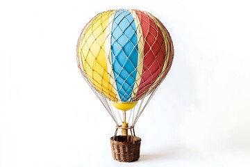Multicolored Hot Air Balloon Model, Isolated on White