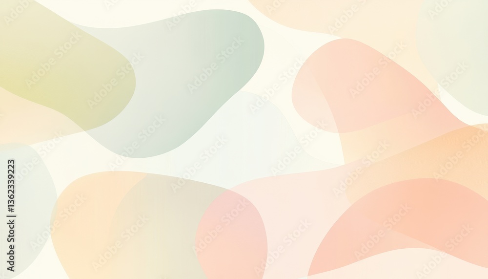Aufkleber pastel abstract background with organic shapes and soft textures