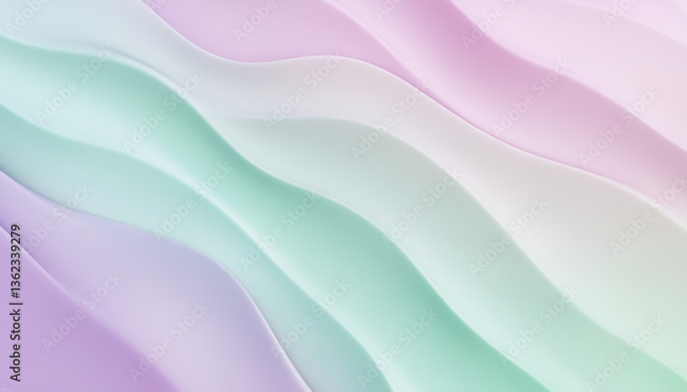 Aufkleber Pastel Abstract Wave Background with Soft Color Gradient
