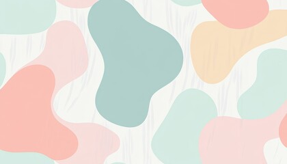 Pastel Abstract Background with Organic Shapes and Soft Color Palette