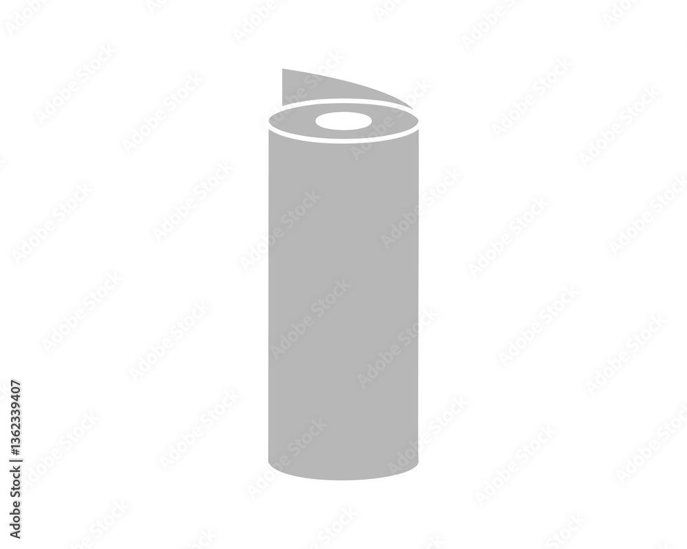 Poster simple, minimalist icon of a roll of material. perfect for representing concepts of packaging, print