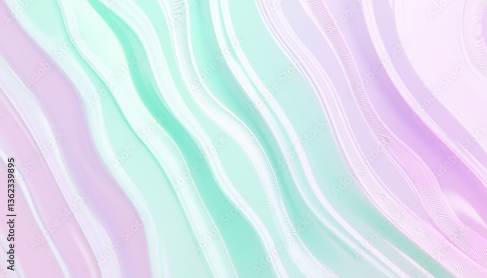 Aufkleber pastel wave abstract background with smooth lines and gradient texture