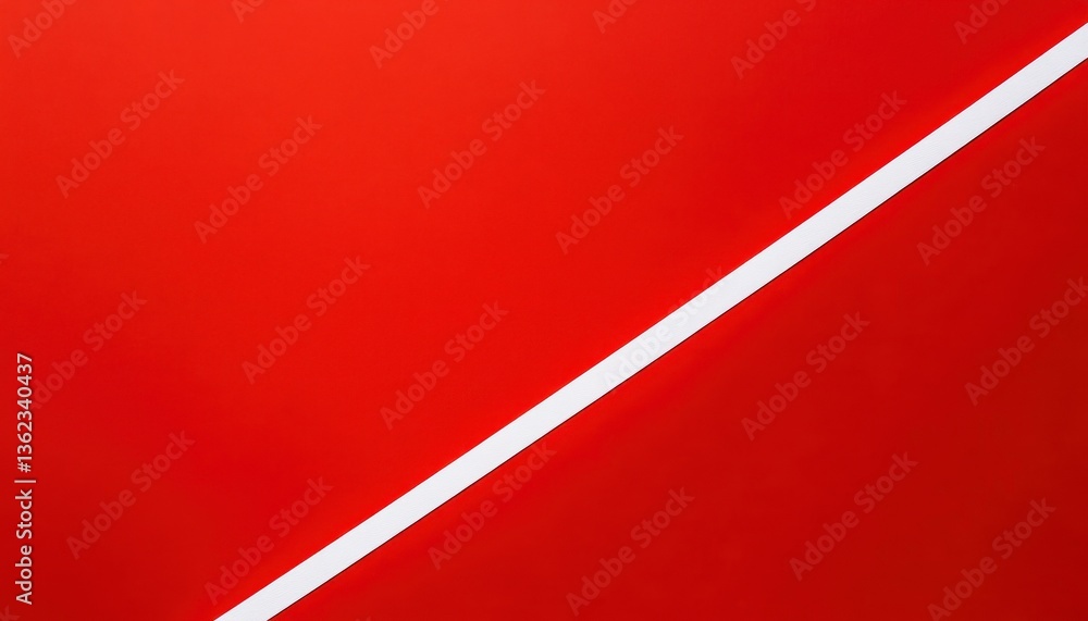Poster red background with diagonal white line
