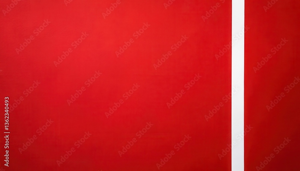 Poster red background with vertical white line