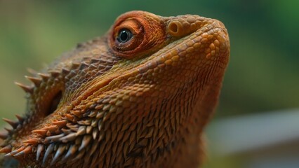 Close-up of a Bearded Dragon Agave Lizard with Spiky Textured Skin