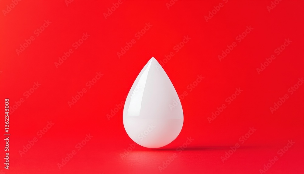 Poster white drop on red background