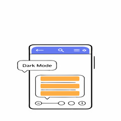 Fototapeta premium AI Chatbot UI - Dark Mode Conversational Interface Vector