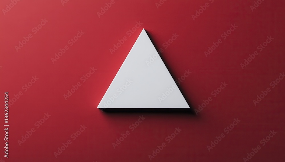 Aufkleber white triangle on red background